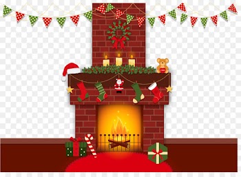 Christmas Santa Claus Chimney Fireplace - Vector Christmas fireplace 