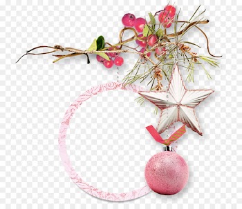 Christmas Santa Claus Light Gift New Year - Pink ribbon floral pattern star decoration material 