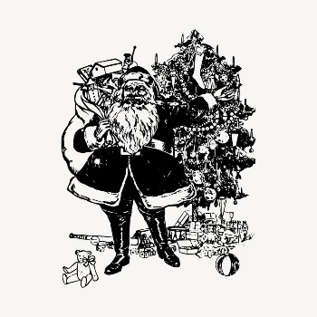 Christmas Santa illustration clipart vector. | Free Vector - rawpixel