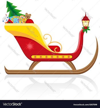 Christmas santa sleigh 01 vector image