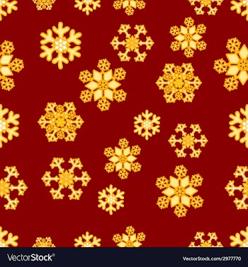 Christmas seamless pattern of gold snowflakes vector image