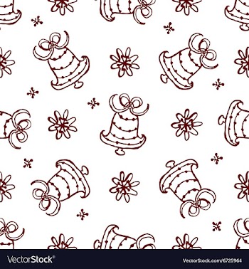 Christmas seamless pattern with bells vector image