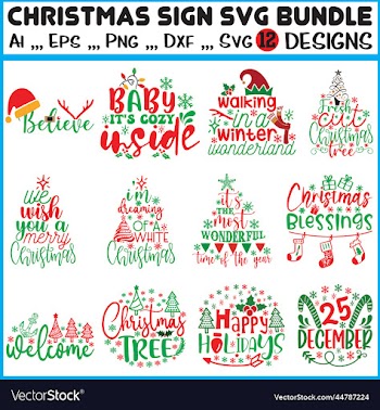 christmas sign svg bundle