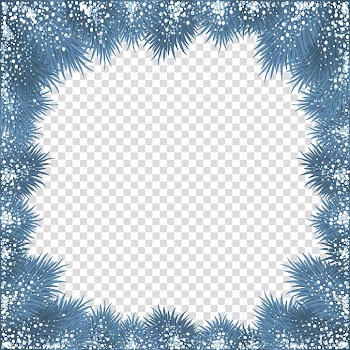 Christmas Snowflake Illustration, Abstract branch border pattern transparent background PNG clipart