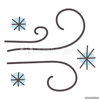 christmas snowflakes and wind doodle style icon