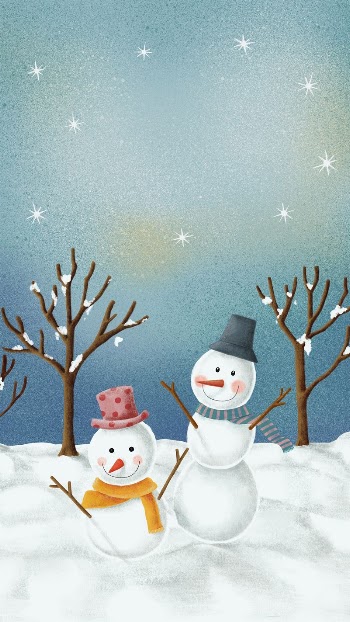 Christmas snowman iPhone wallpaper, cute | Free Photo Illustration - rawpixel