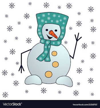 Christmas snowman isolated on white background vector image