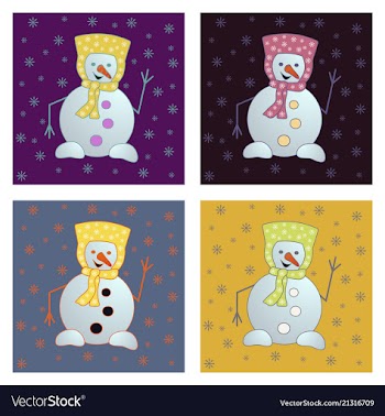 Christmas snowman isolated on white background vector image