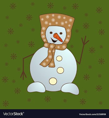 Christmas snowman isolated on white background vector image