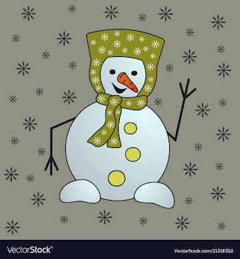 Christmas snowman isolated on white background vector image