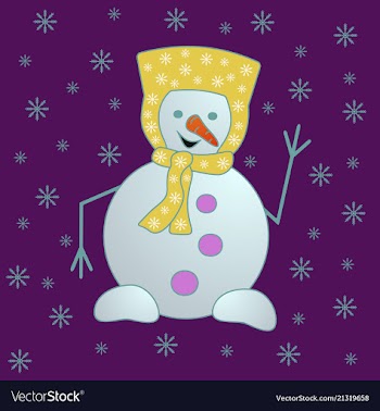 Christmas snowman isolated on white background vector image