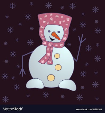 Christmas snowman isolated on white background vector image