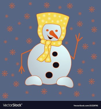 Christmas snowman isolated on white background vector image