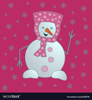 Christmas snowman isolated on white background vector image
