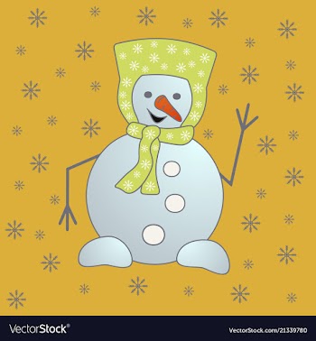 Christmas snowman isolated on white background vector image