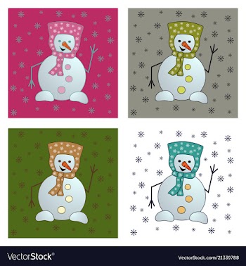 Christmas snowman isolated on white background vector image