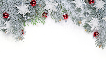 Christmas Snowy Background with Red Ornaments | Gallery ...