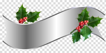 Christmas stickers, gray and red leaf transparent background PNG clipart