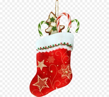 Christmas stocking Christmas decoration Christmas gift Clip art - Real red Christmas stocking gifts sweets and biscuits 