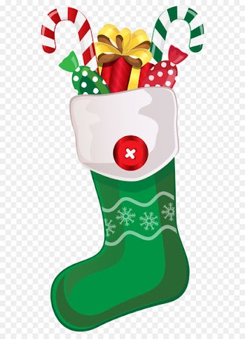 Christmas stocking Clip art - Christmas Green Stocking with Candy Canes PNG Clipart Image 