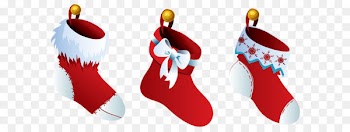 Christmas stocking Clip art - Transparent Three Christmas Stockings 