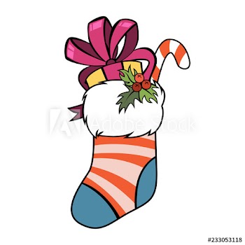 Christmas stocking with gift inside