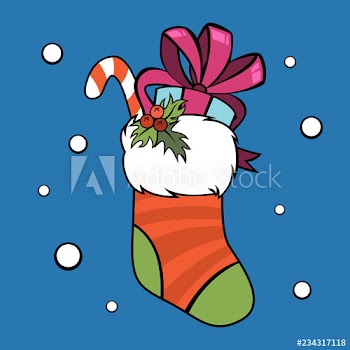 Christmas stocking with gift inside