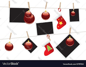 Christmas Stockings on Rope2 vector image