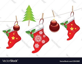 Christmas Stockings on Rope3 vector image