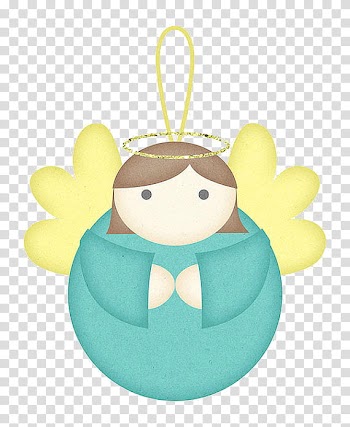 Christmas Stuff, blue and yellow angel ornament illustration transparent background PNG clipart