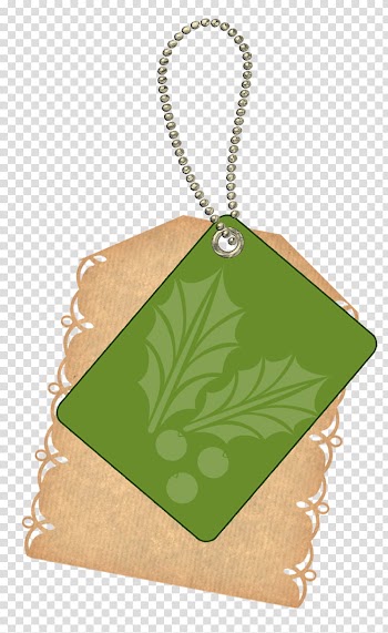Christmas tags, green and brown product tag illustration transparent background PNG clipart