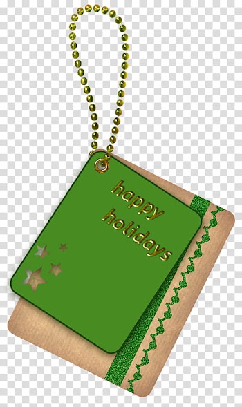 Christmas tags, green keychain transparent background PNG clipart