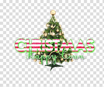 Christmas Text, Christmas tree with text overlay transparent background PNG clipart