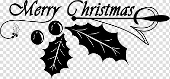 Christmas text , white floral illustration transparent background PNG clipart