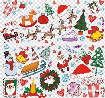 Christmas theme decor illustration, Santa Claus Christmas gift, Creative Christmas transparent background PNG clipart