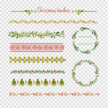 Christmas-themed borders illustration, Christmas card, Christmas pattern border dividing lines transparent background PNG clipart