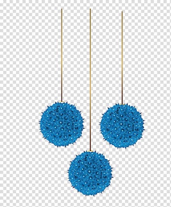 Christmas, three round blue fruits illustrations transparent background PNG clipart