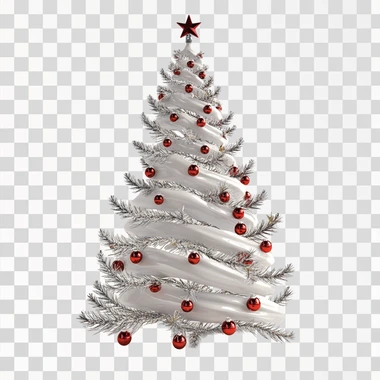 christmas tree, 3d, white background