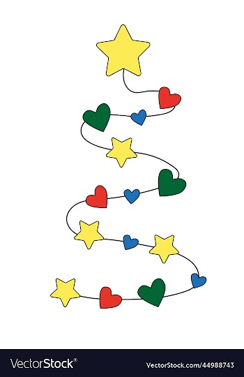 christmas tree abstract icon with toys