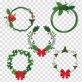Christmas tree Advent wreath Garland, Christmas garland gift element transparent background PNG clipart