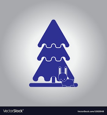 Christmas tree and rabbit vector image