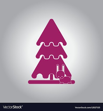 Christmas tree and rabbit vector image