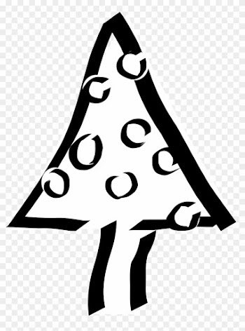 Christmas Tree Black White Line Art Tatoo Tattoo Xochi - Christmas Tree Clip Art