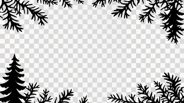 Christmas Tree Border, rectangle shape, isolated —ar 16:9 —s