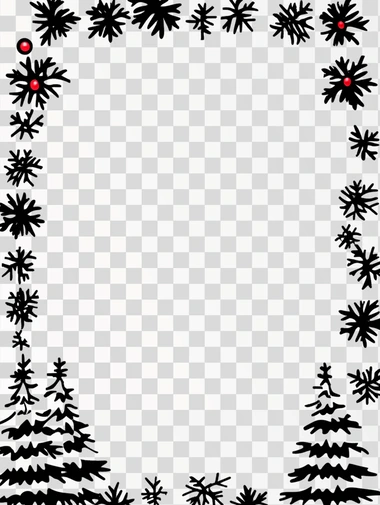 Christmas Tree Border, rectangle shape, isolated —ar 3:4 —sr