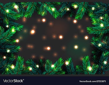 Christmas tree branches background festive xmas vector image