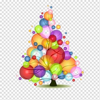 Christmas tree Bubble light, Colorful bubbles tree transparent background PNG clipart