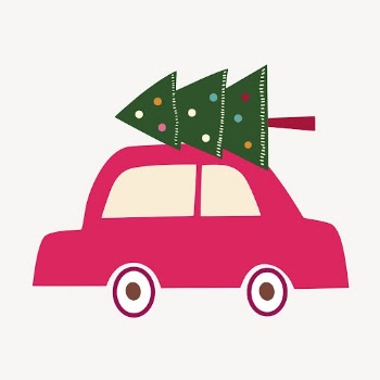 Christmas tree car clipart, illustration | Free Vector - rawpixel
