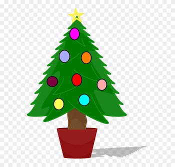Christmas Tree Christmas Baubles Potted Tree - Christmas Tree Clip Art