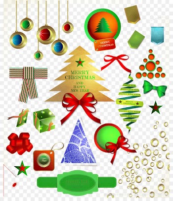 Christmas tree Christmas card - Christmas element tag 